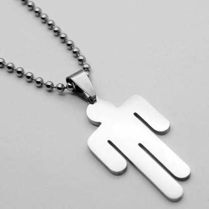 BBillIe  necklace for women Stainless Steel Human Pendant Necklace for Fans Gift Punk Hip-hop Jewelry Korean Fashion