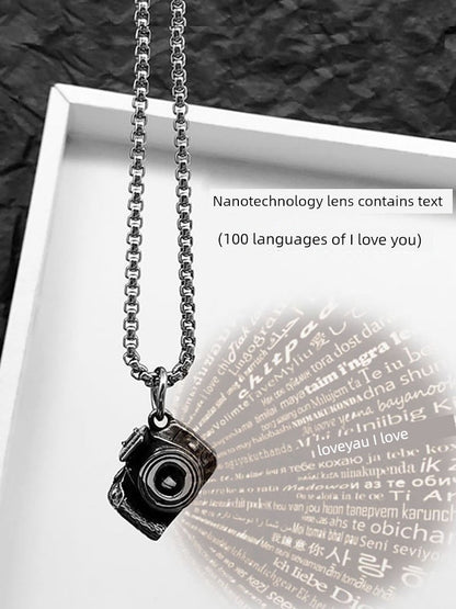 Necklace Female Retro Titanium Steel SLR Pendant Camera