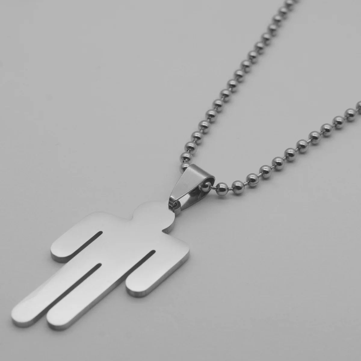 BBillIe  necklace for women Stainless Steel Human Pendant Necklace for Fans Gift Punk Hip-hop Jewelry Korean Fashion